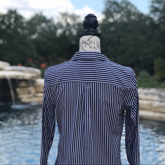 Talbots Non Iron Perfect Striped Tunic Caddy Sz 6P - Picture 5 of 10